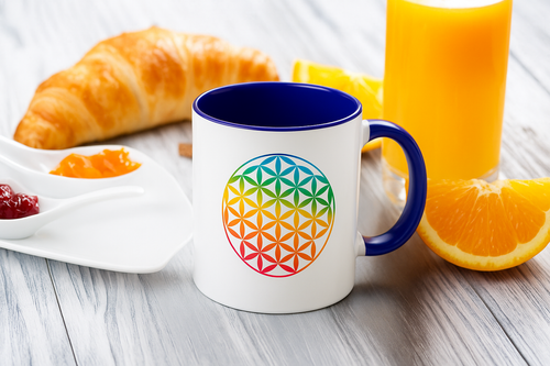 Keramiktasse mit Blume des Lebens